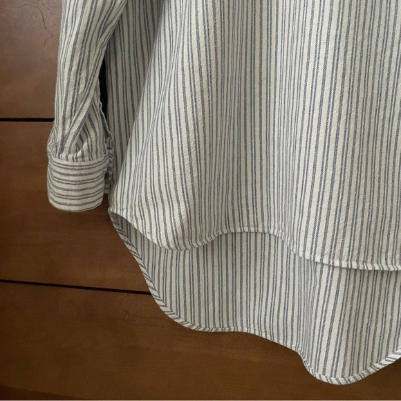 Blue and White Long Sleeve Striped Tee - Picture 4 of 5